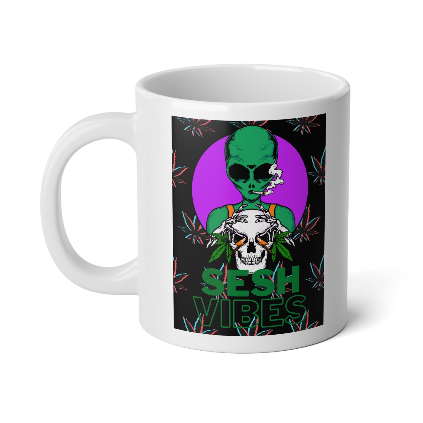 SeshVibes Alien Jumbo Mug, 20oz