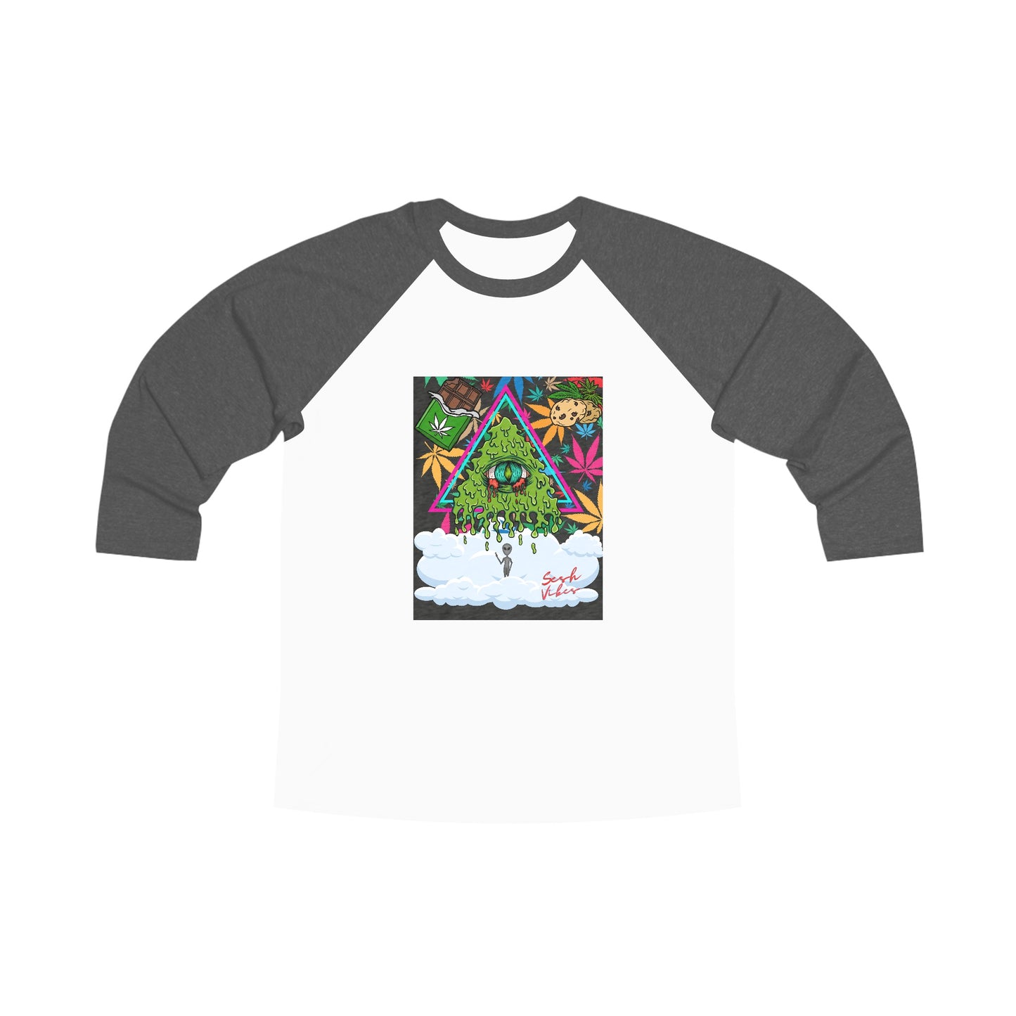 SeshVibes Goopy Eyeball Tri-Blend Long Sleeve Tee