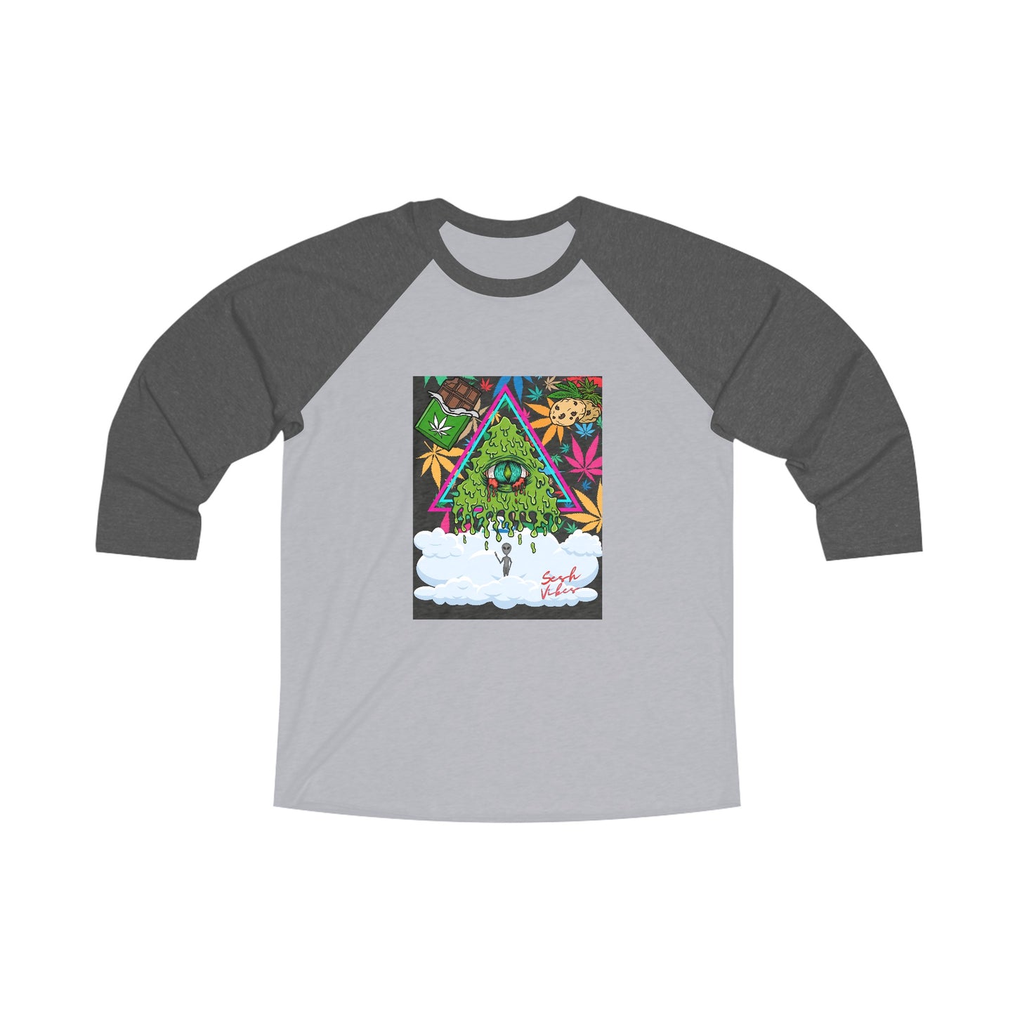 SeshVibes Goopy Eyeball Tri-Blend Long Sleeve Tee