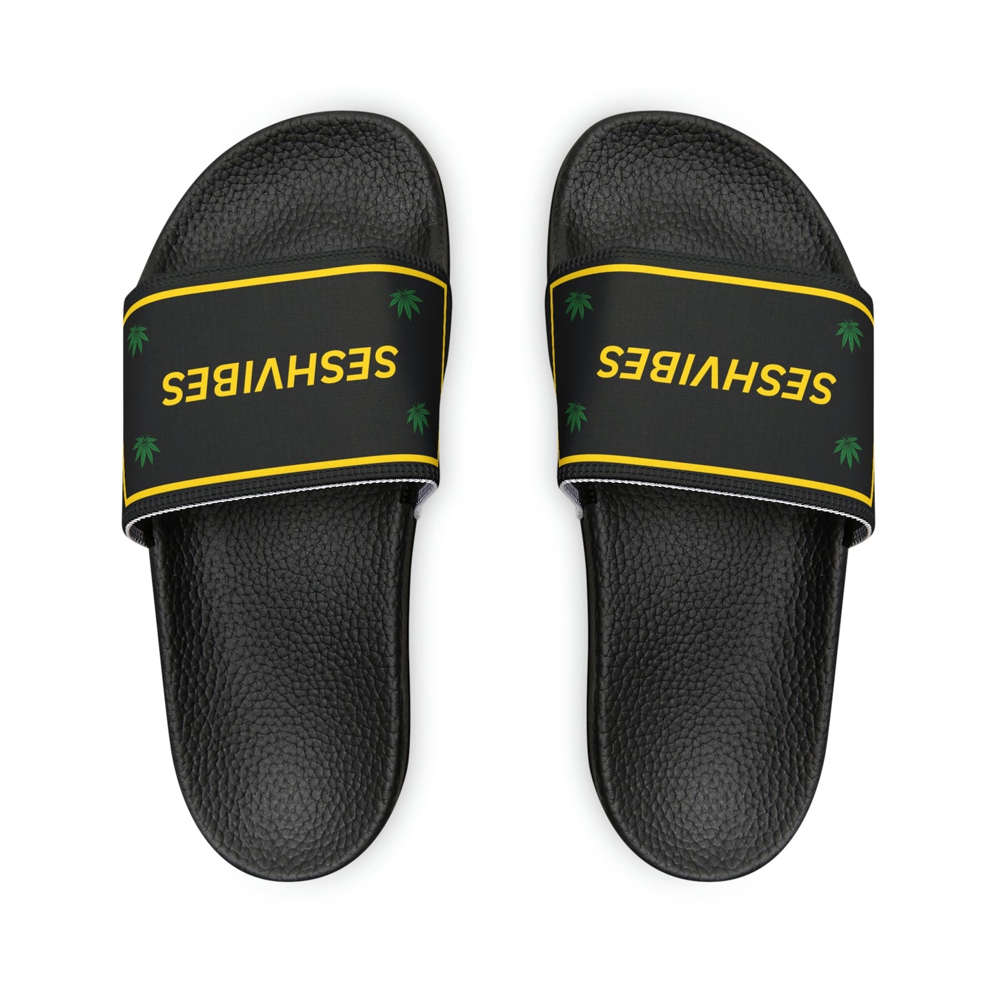 SeshVibes Men's Sandals- Black&Gold