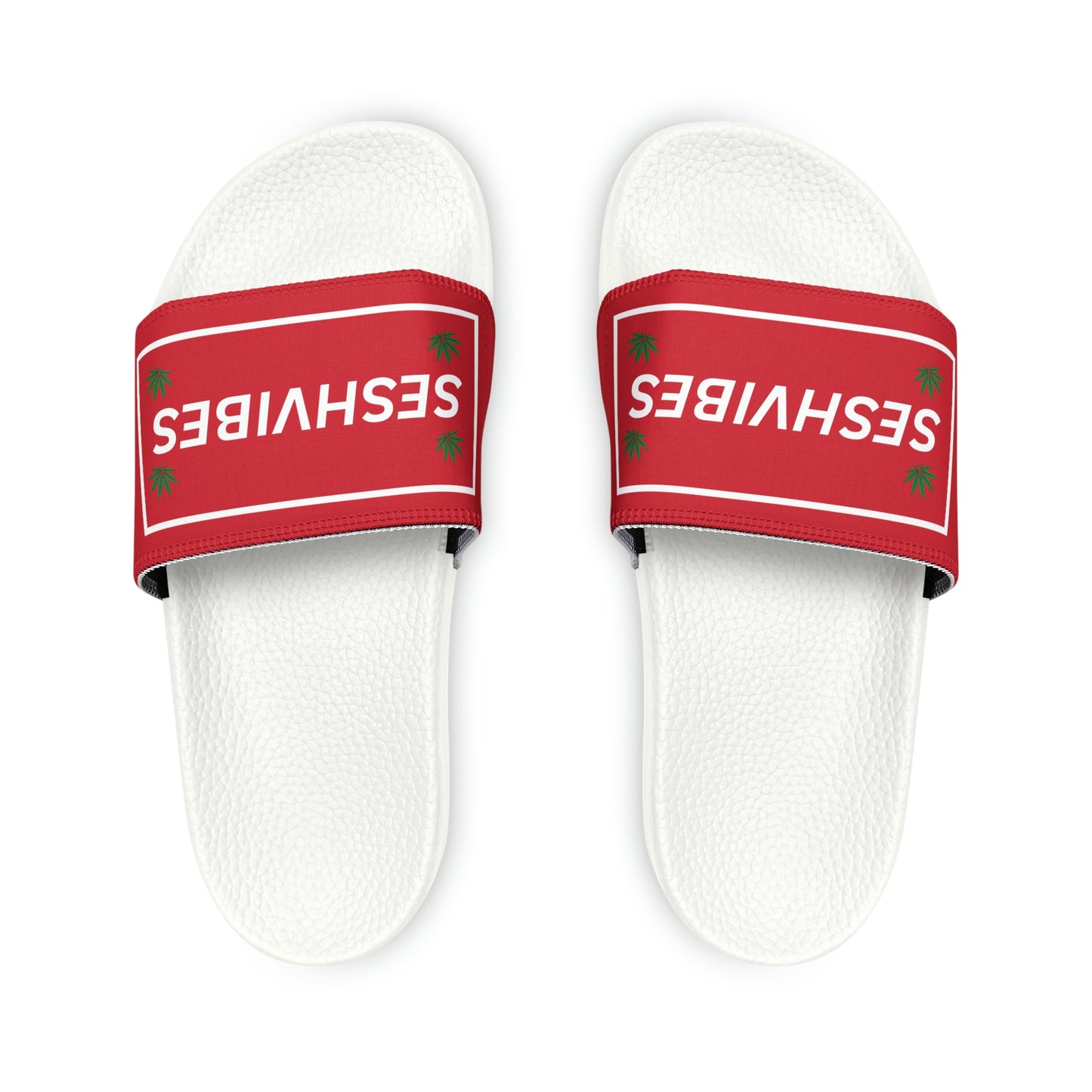 SeshVibes Men's Sandals- White&Red