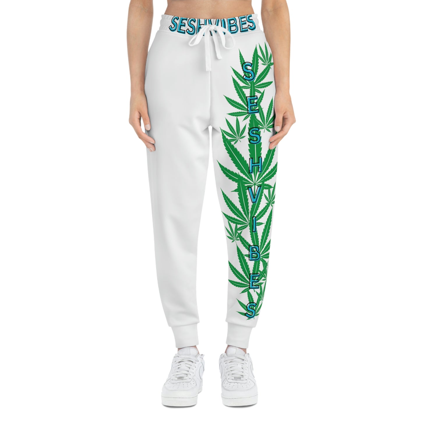 SeshVibes Cannabis Leg Joggers- Blue