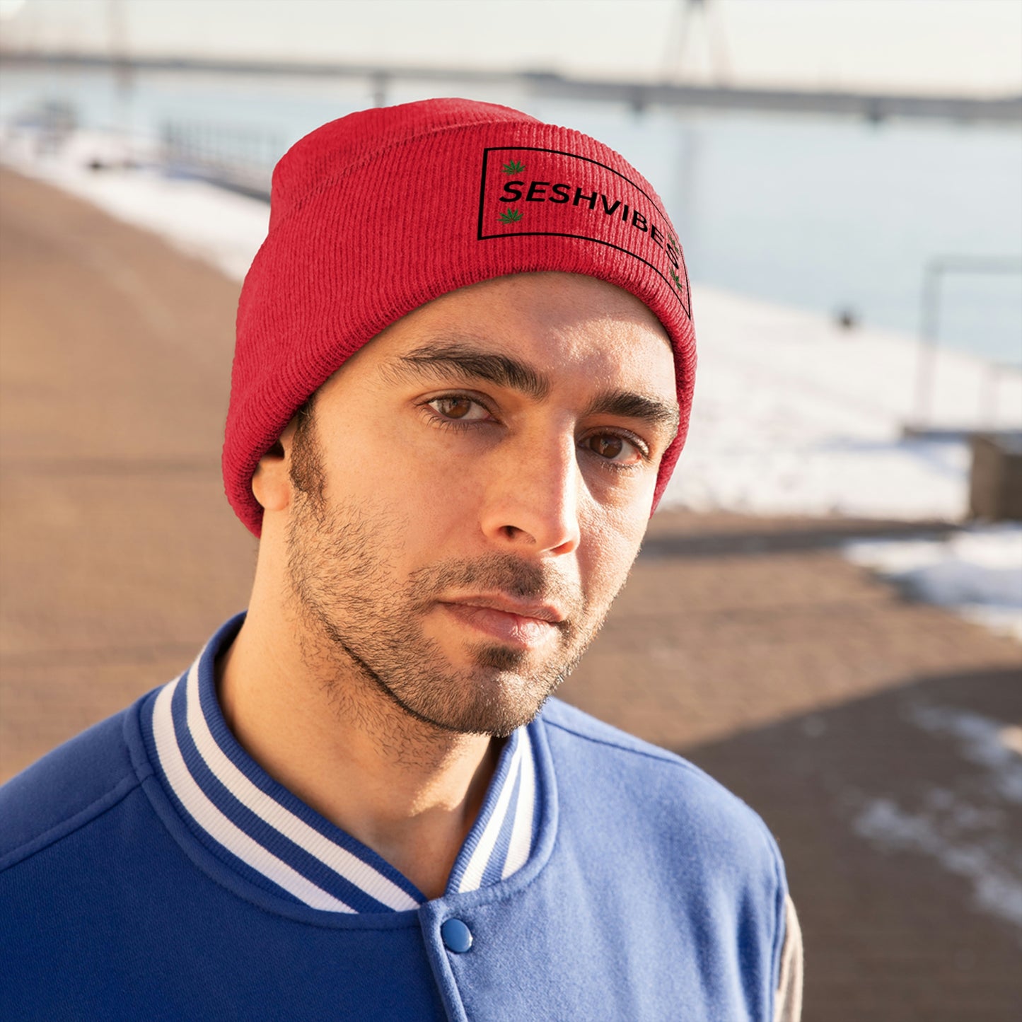 SeshVibes Beanie- Black Letters