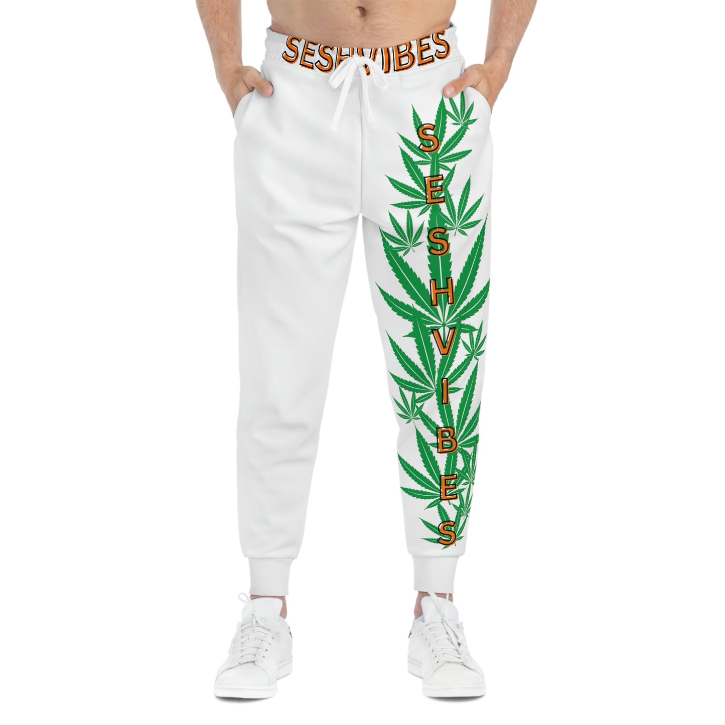 SeshVibes Cannabis Leg Joggers- Orange