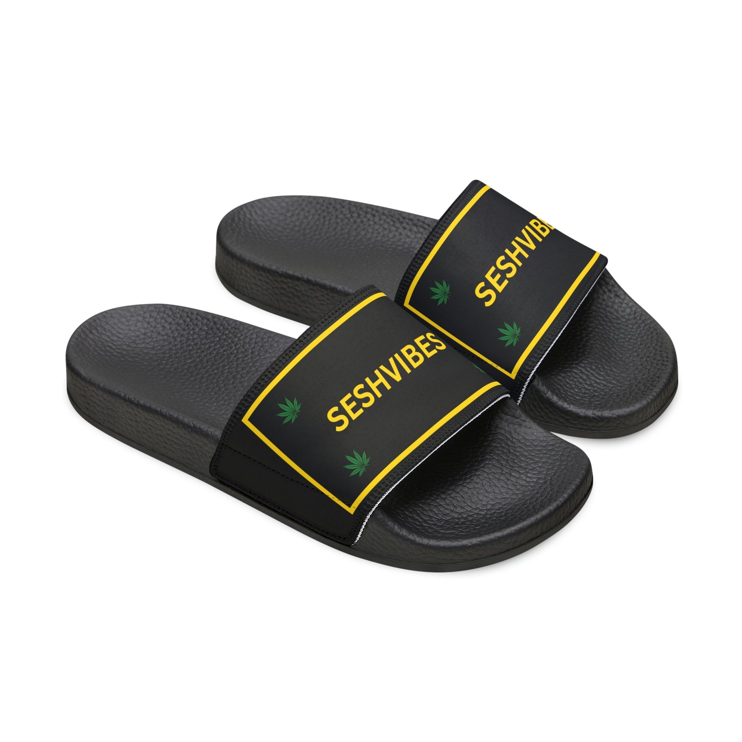 SeshVibes Men's Sandals- Black&Gold