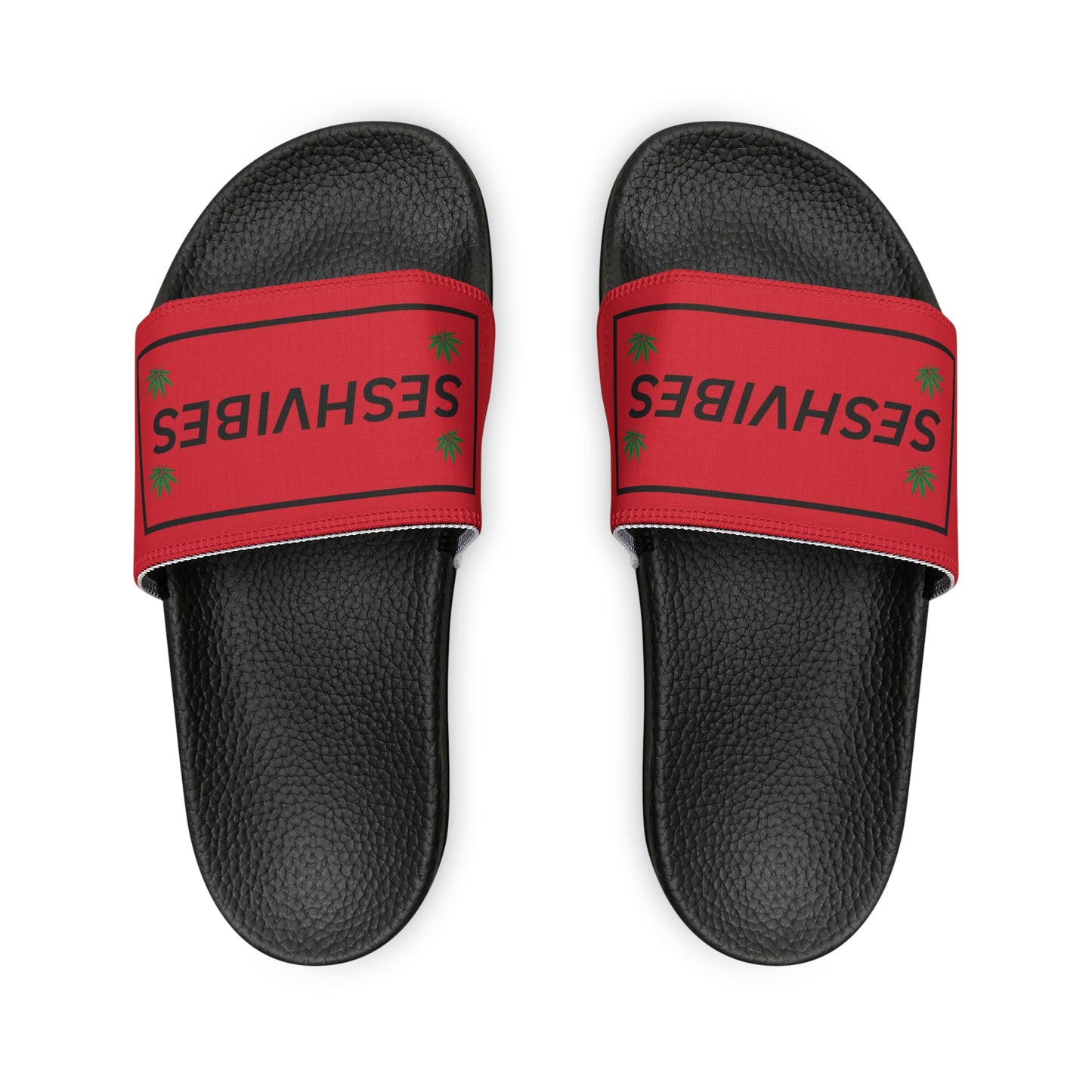 SeshVibes Men's Sandals- Black&Red