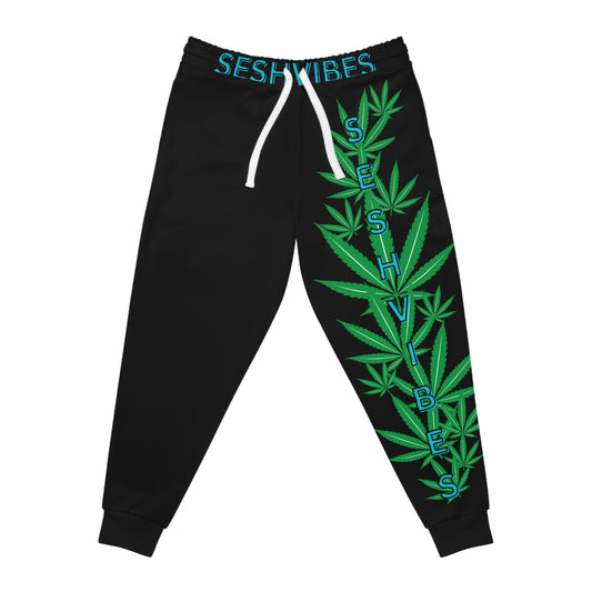 SeshVibes Cannabis Leg Joggers- Blue