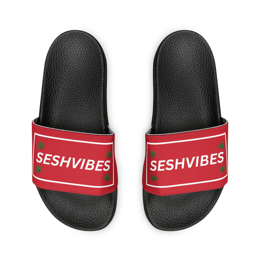 SeshVibes Men's Sandals- White&Red