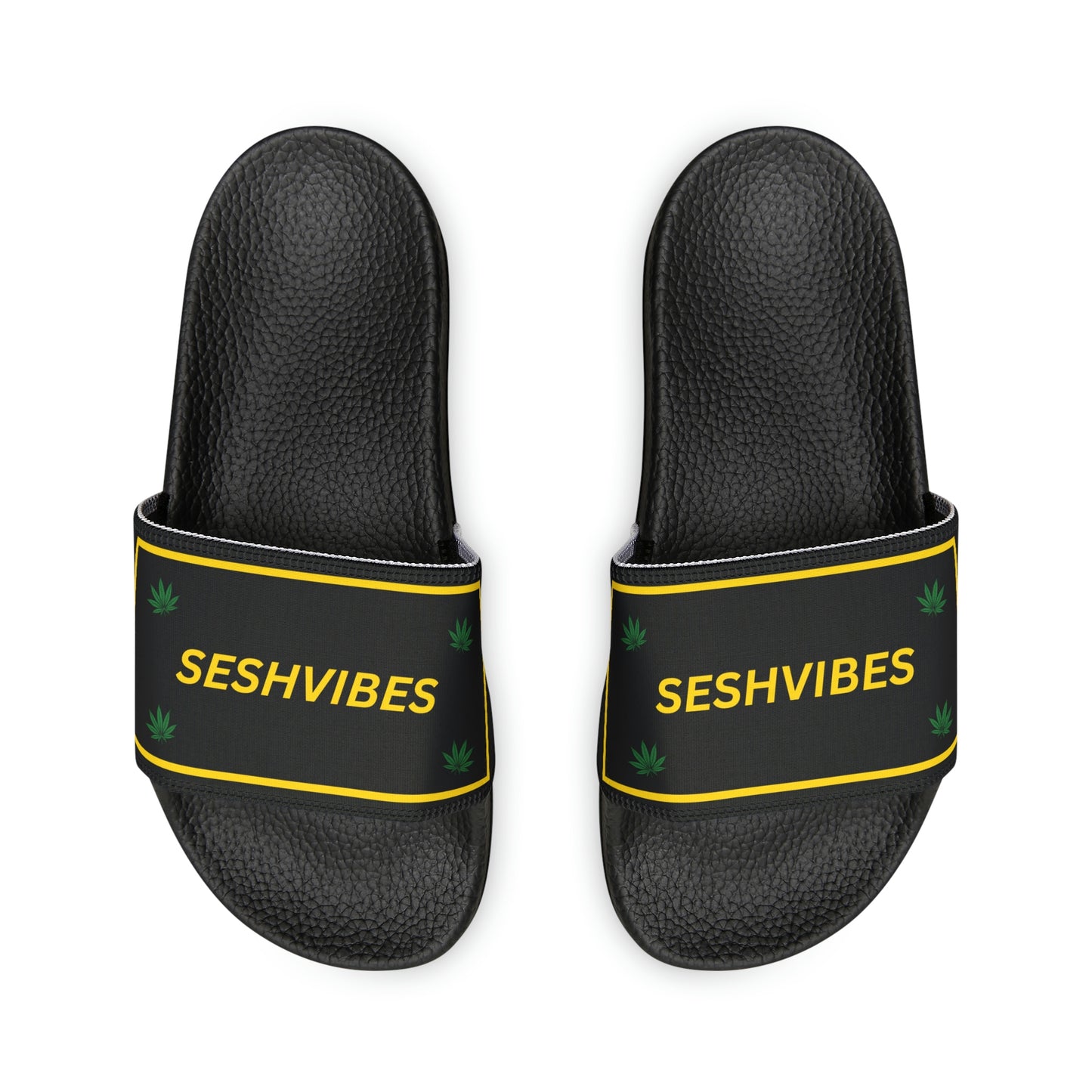 SeshVibes Men's Sandals- Black&Gold