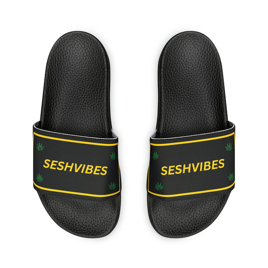 SeshVibes Men's Sandals- Black&Gold