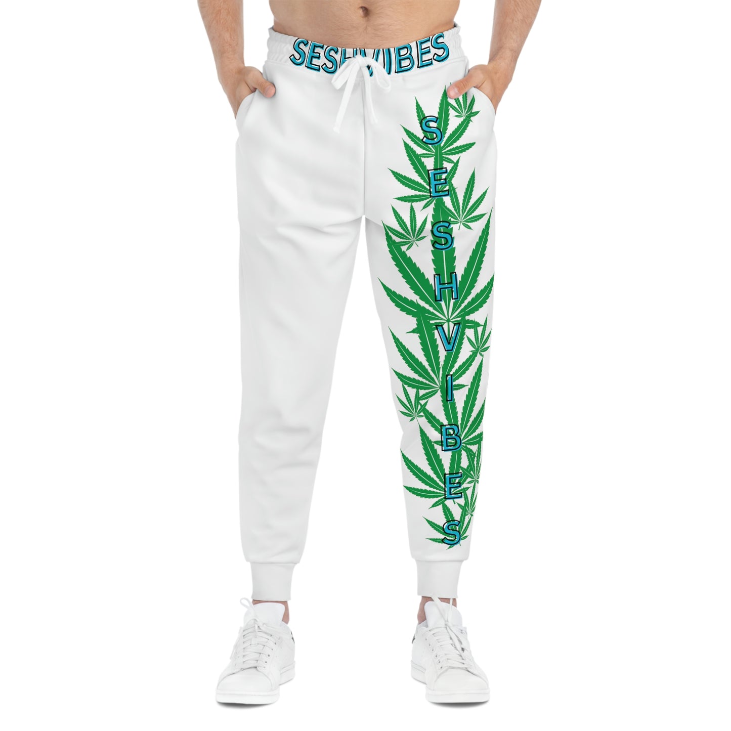 SeshVibes Cannabis Leg Joggers- Blue