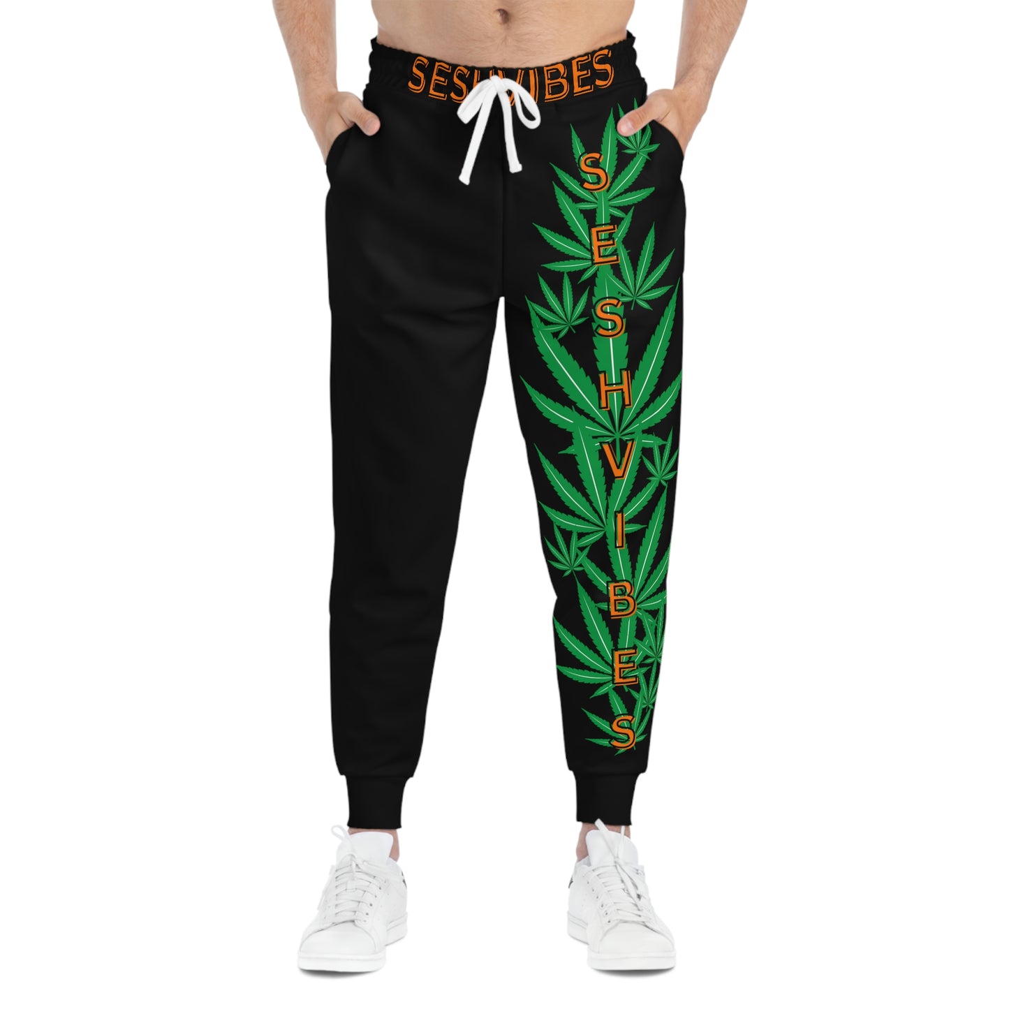 SeshVibes Cannabis Leg Joggers- Orange