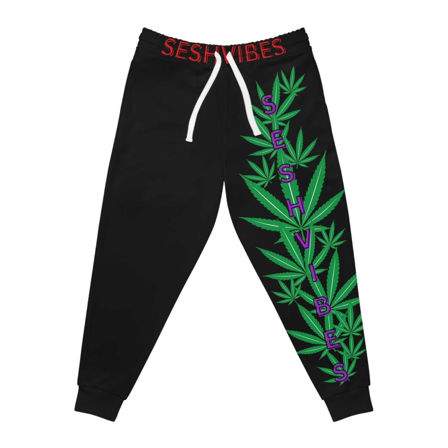 SeshVibes Cannabis Leg Joggers- Red/Purple