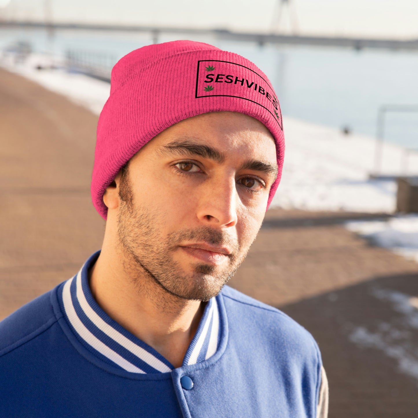 SeshVibes Beanie- Black Letters