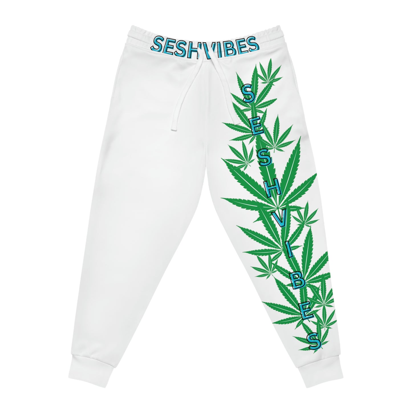 SeshVibes Cannabis Leg Joggers- Blue